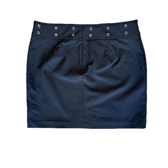 Lauren Ralph Lauren Black Skirt Silver Grommet Waist Detail Size 10/32” Waist - Picture 4 of 5